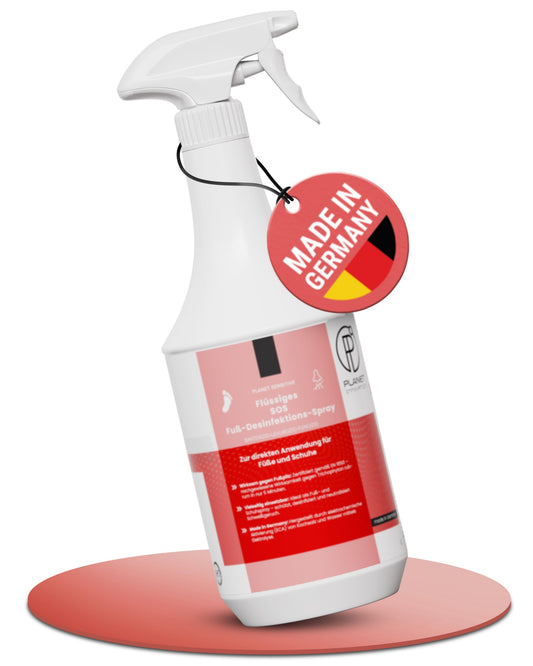1L SOS Desinfektionsspray für Füße & Schuhe | Planet Sensitive® wirksam gegen Fußpilz, Bakterien, Viren, Hefepilze & Gerüche