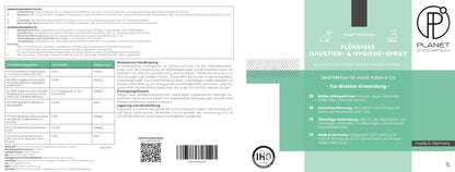 Haustier-Hygiene-Spray & Desinfektionsmittel für Hund, Katze & Co | Planet Sensitive® wirksam gegen Bakterien, Viren, Pilze & Sporen