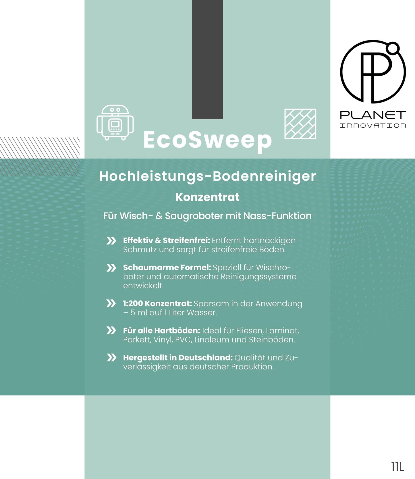 EcoSweep – Profi-Bodenreiniger Konzentrat (1:200) für Wisch- & Saugroboter mit Nassfunktion