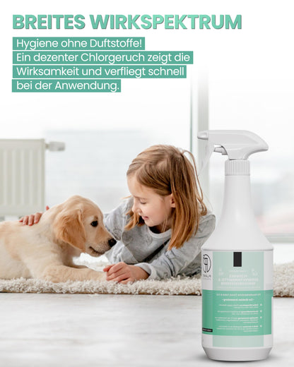 Haustier-Hygiene-Spray & Desinfektionsmittel für Hund, Katze & Co | Planet Sensitive® wirksam gegen Bakterien, Viren, Pilze & Sporen