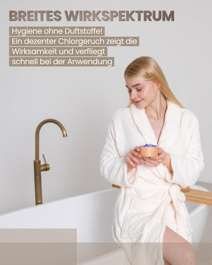 Rohrdesinfektion & Geruchsneutralisator – Planet Strong® Aktivchlor-Geruchsentferner | Reduzierung von Ablagerungen und Gerüchen