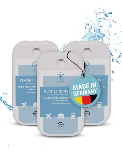 Planet Sensitive® - Desinfektion to Go (40 ml) | Alkoholfrei & kompakt für Reisen, Hände | Gegen Bakterien, Viren wie Herpes, Corona, Influenza, Hanta