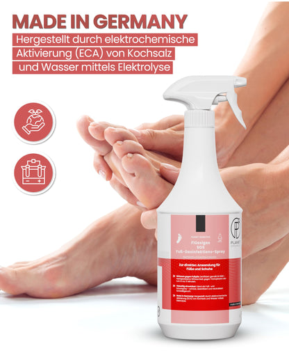 1L SOS Desinfektionsspray für Füße & Schuhe | Planet Sensitive® wirksam gegen Fußpilz, Bakterien, Viren, Hefepilze & Gerüche
