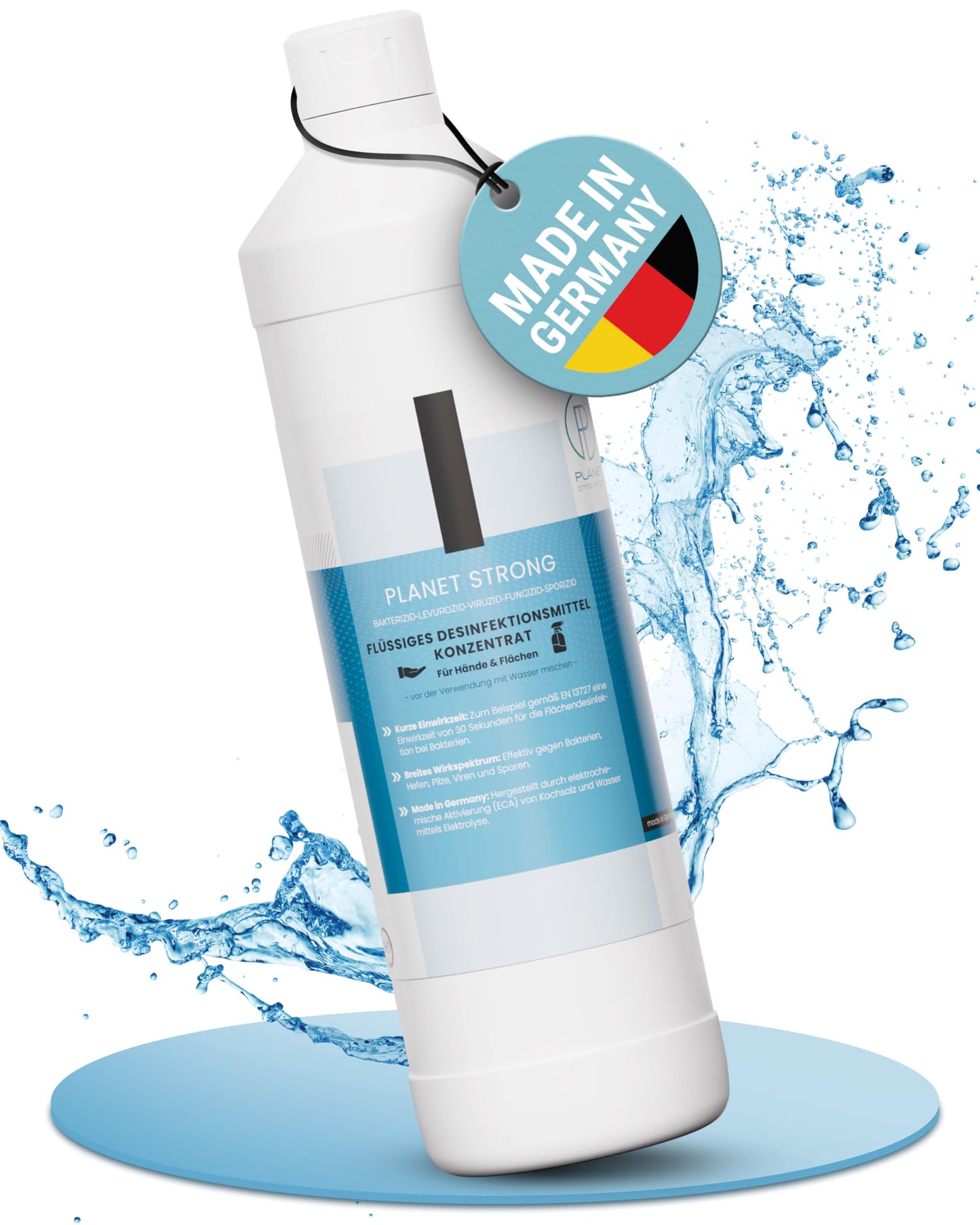 Planet Strong® – Desinfektionsmittel Konzentrat für Flächen, Oberflächen & Hände | Gegen Bakterien, Viren, Pilze, Schimmel & Gerüche | Halal & Koscher