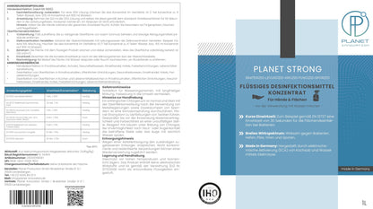Planet Strong® – Desinfektionsmittel Konzentrat für Flächen, Oberflächen & Hände | Gegen Bakterien, Viren, Pilze, Schimmel & Gerüche | Halal & Koscher