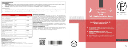 1L SOS Desinfektionsspray für Füße & Schuhe | Planet Sensitive® wirksam gegen Fußpilz, Bakterien, Viren, Hefepilze & Gerüche