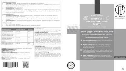 Grauwassertank Zusatz für Wohnmobile & Boote | Planet Strong® Geruchsbekämpfung und Desinfektion für deinen Grauwassertank
