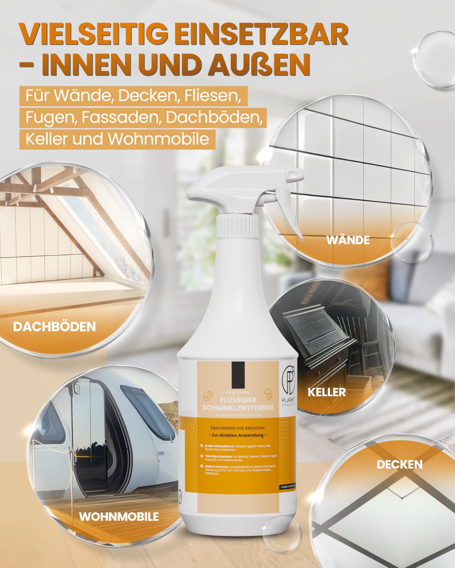 1L Schimmelentferner Aktivchlor wirksam gegen Schimmel & reduziert Gerüche