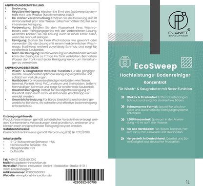 EcoSweep – Profi-Bodenreiniger Konzentrat (1:200) für Wisch- & Saugroboter mit Nassfunktion