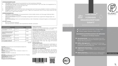 Grauwassertank Zusatz für Wohnmobile & Boote | Planet Strong® Geruchsbekämpfung und Desinfektion für deinen Grauwassertank