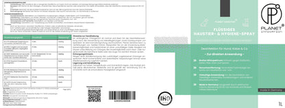 Haustier-Hygiene-Spray & Desinfektionsmittel für Hund, Katze & Co | Planet Sensitive® wirksam gegen Bakterien, Viren, Pilze & Sporen