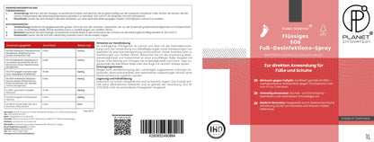 1L SOS Desinfektionsspray für Füße & Schuhe | Planet Sensitive® wirksam gegen Fußpilz, Bakterien, Viren, Hefepilze & Gerüche