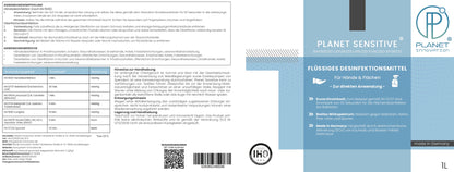 Planet Sensitive® - alkoholfreies Desinfektionsmittel für Flächen, Oberflächen, Hände & Haut | Gegen Bakterien, Viren, Pilze, Sporen, Schimmel, Gerüche