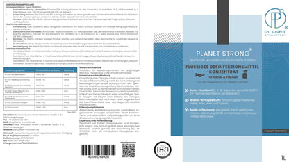 Planet Strong® – Desinfektionsmittel Konzentrat für Flächen, Oberflächen & Hände | Gegen Bakterien, Viren, Pilze, Schimmel & Gerüche