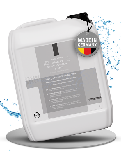 Grauwassertank Zusatz für Wohnmobile & Boote | Planet Strong® Geruchsbekämpfung und Desinfektion für deinen Grauwassertank